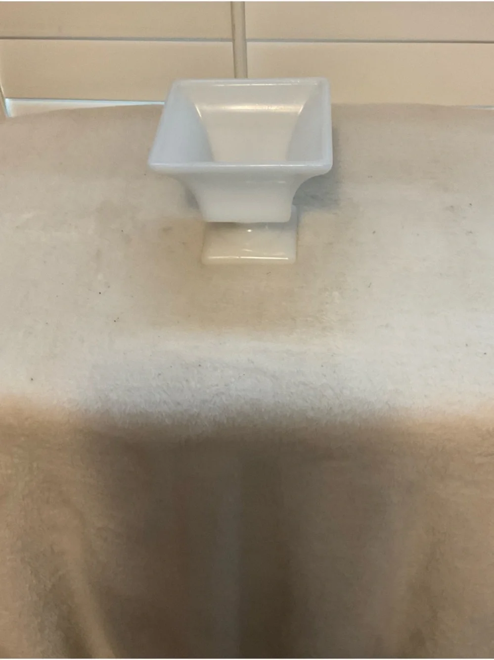 White Ceramic Square Pedestal Serving Dish
